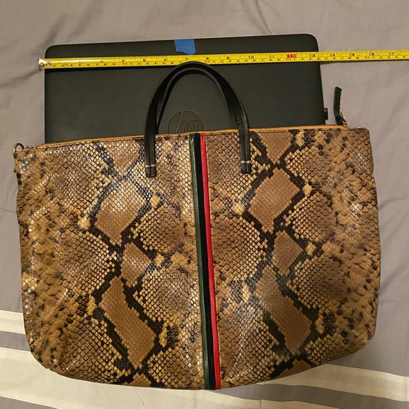 Clare V. Attaché Snake Embossed Goatskin Tote - Picture 16 of 16